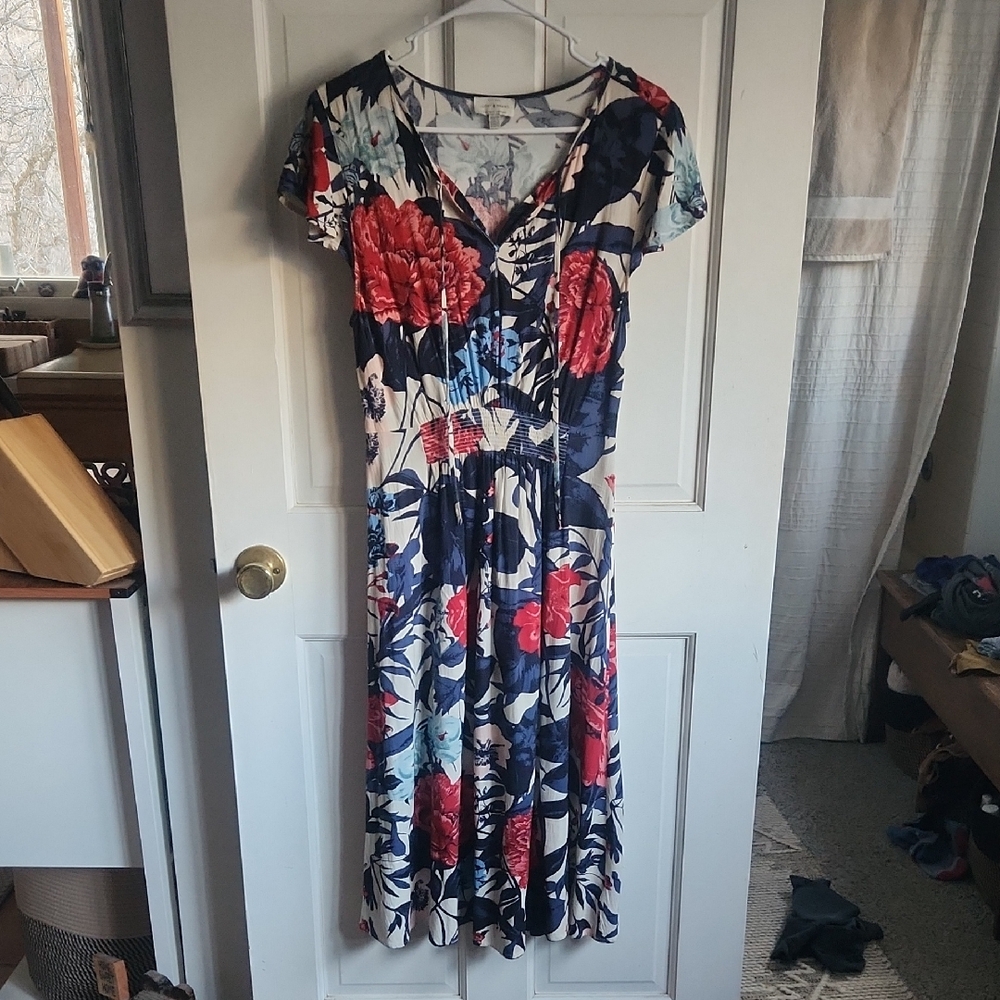 Lucky Brand Floral Midi Dress Xs